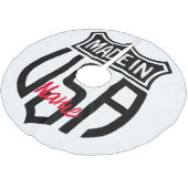 Made in USA Sign Thunder_Cove Polyester Weihnachtsbaumdecke (Schrägansicht)