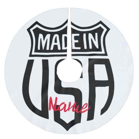 Made in USA Sign Thunder_Cove Polyester Weihnachtsbaumdecke (Vorderseite)