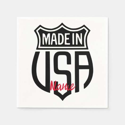 Made in USA Sign Thunder_Cove Serviette (Vorderseite)