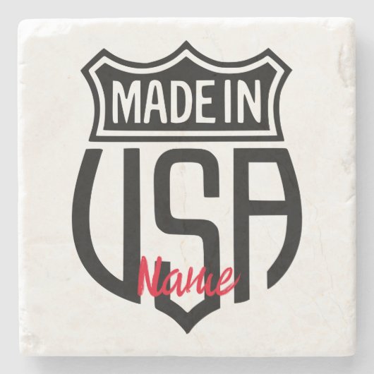 Made in USA Sign Thunder_Cove Steinuntersetzer (Vorderseite)