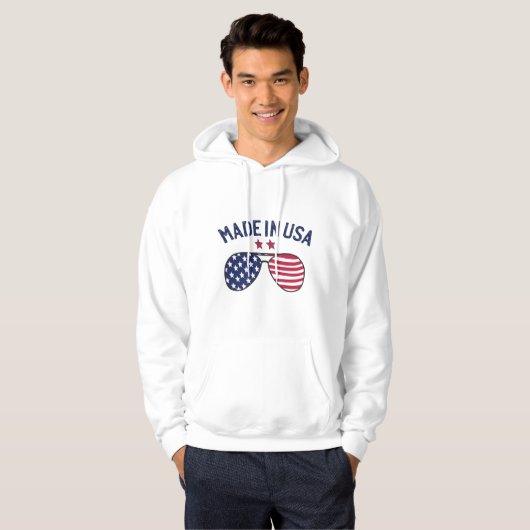 Made in USA United Staaten US Flag Sonnenbrille Hoodie (Vorne ganz)