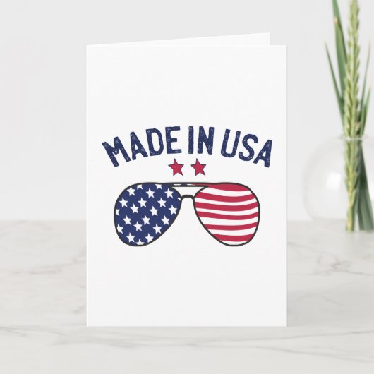 Made in USA United Staaten US Flag Sonnenbrille Karte (Vorderseite)