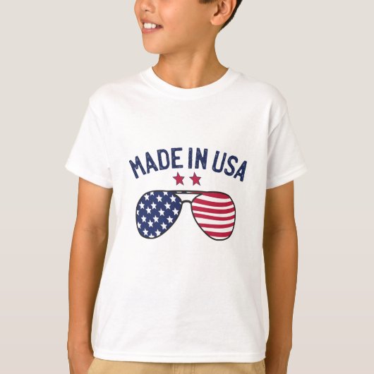 Made in USA United Staaten US Flag Sonnenbrille T-Shirt (Vorderseite)