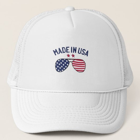Made in USA United Staaten US Flag Sonnenbrille Truckerkappe (Vorderseite)