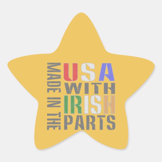 Made in USA with Irish Parts Stern-Aufkleber (Vorderseite)
