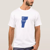 Made in Vermont Shaped Blue Vermonter Birth Staat T-Shirt (Vorderseite)