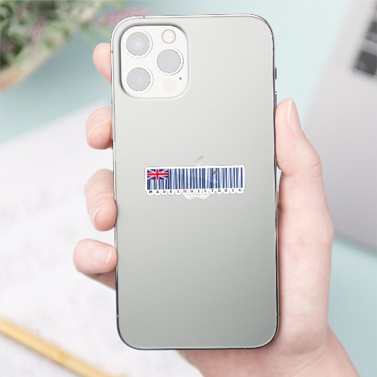 Made in Victoria Barcode Flag Sticker (Telefon)