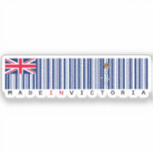 Made in Victoria Barcode Flag Sticker (Vorderseite)