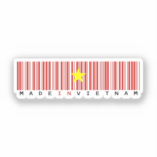 Made in Vietnam Barcode Flag Design Aufkleber (Vorderseite)