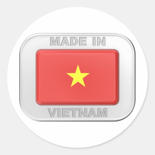 Made in Vietnam Runder Aufkleber (Vorderseite)