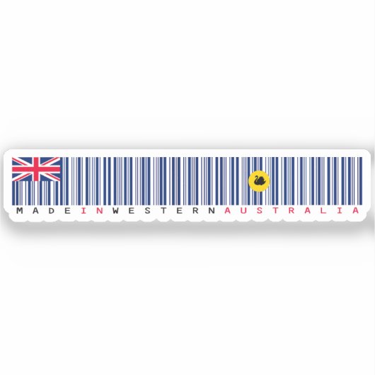 Made in Western Australia Barcode Flag Sticker (Vorderseite)