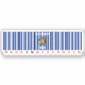 Made in Wisconsin Barcode Flag Staatsstolz Aufkleber (Vorderseite)