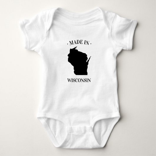Made in Wisconsin WI Baby Bodysuit Baby Strampler (Vorderseite)