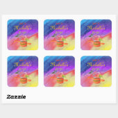 "Made in Your Kitchen" mehrfarbige Vorlage Quadratischer Aufkleber (Blatt)