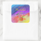 "Made in Your Kitchen" mehrfarbige Vorlage Quadratischer Aufkleber (Tasche)