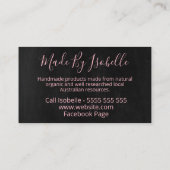 Made mit Frühlingsblüten der Liebe Visitenkarte (Rückseite)