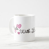Made mit Liebe Kaffeetasse (Vorderseite Links)