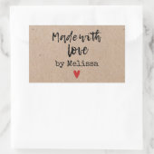 Made mit Liebe Kraft Rechteckiger Aufkleber (Tasche)