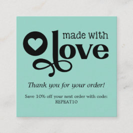 Made mit Liebe Personalisierte Ordnung Vielen Dank Quadratische Visitenkarte