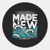 Made New Baptized Baptism  Runder Aufkleber (Vorderseite)
