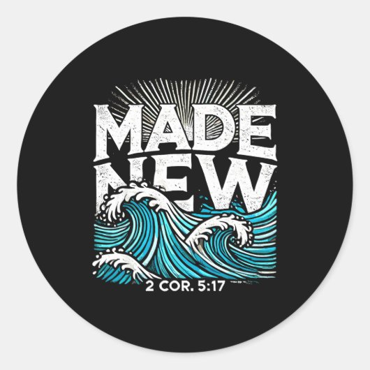 Made New Baptized Baptism Runder Aufkleber (Vorderseite)