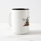 "Made of Dreams and Coffee" Zwei-Tone-Tasse - Kaff Zweifarbige Tasse (Vorderseite Links)