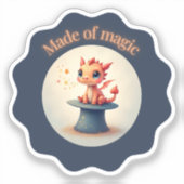Made of Magic - Niedlich Dragon Sticker (Vorderseite)