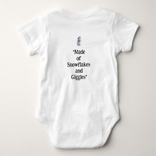 "Made of Snowflakes and Giggles", Karosserien Baby Strampler (Rückseite)
