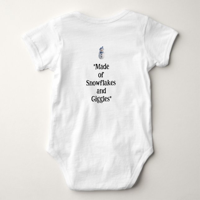 "Made of Snowflakes and Giggles", Karosserien Baby Strampler (Rückseite)