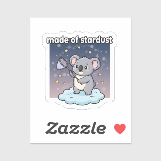 Made Of Stardust Cute Koala Sticker Cosmic Galaxy (Blatt)