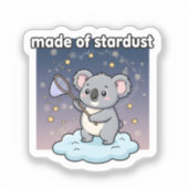 Made Of Stardust Cute Koala Sticker Cosmic Galaxy (Vorderseite)