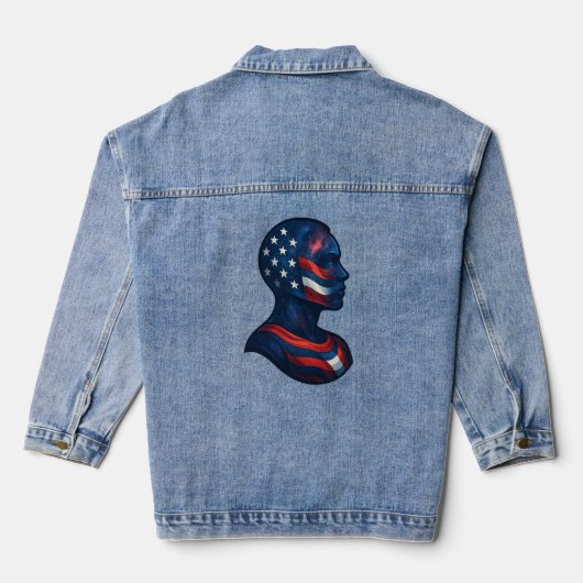 "Made of Stars & Stripes" - Celestial American Jeansjacke (Rückseite)
