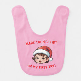 Made the Nice List on My First Try! Baby Girl Bib Babylätzchen