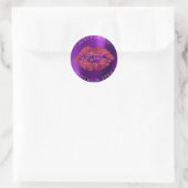 Made with Liebe Amethyst Lila Maroon Makeup Lips Runder Aufkleber (Tasche)