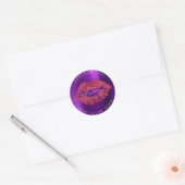 Made with Liebe Amethyst Lila Maroon Makeup Lips Runder Aufkleber (Umschlag)