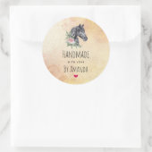 Made with Liebe Beautiful Horse Head Wasserfarbe Runder Aufkleber (Tasche)