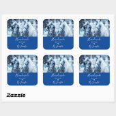 Made with Liebe Beautiful Horse Team Winter Foto Quadratischer Aufkleber (Blatt)