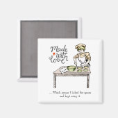 Made with Liebe bedeutet, ich leckte den Löffel - Magnet (Vorderseite/Rückseite)