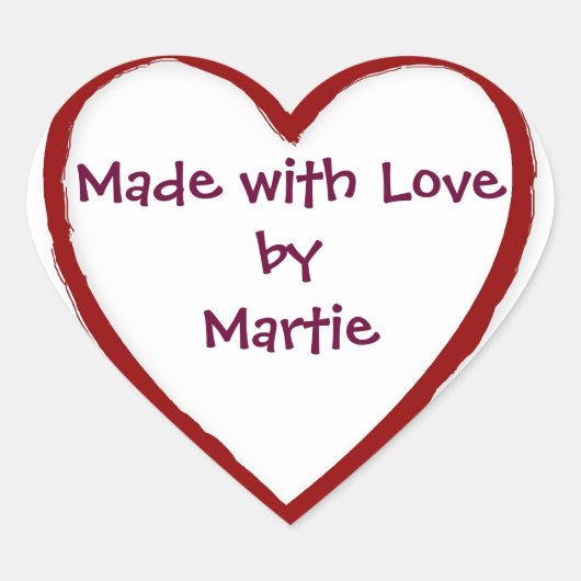 Made with Liebe by You - Heart Stickers (Vorderseite)