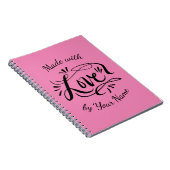 Made with Liebe custom hand lettered Rezept Spiral Notizblock (Rechte Seite)