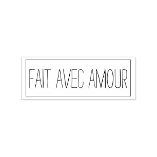 Made with Liebe, Fait avec Amour Gummistempel