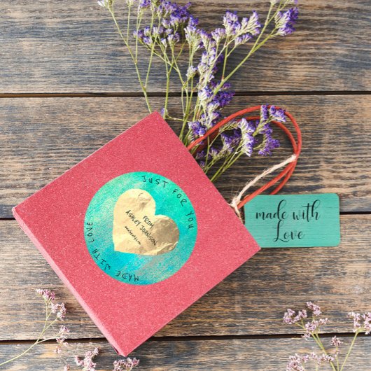 Made with Liebe for you name Ocean Tiffany Gold Runder Aufkleber