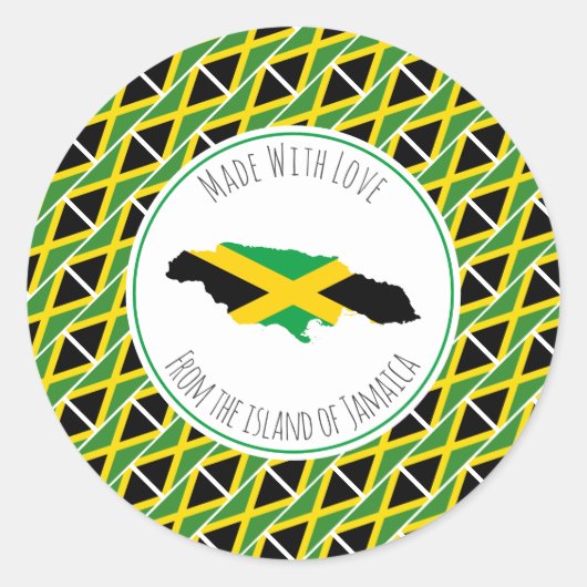 Made with Liebe from JAMAICA FLAG Jamaican Map Runder Aufkleber (Vorderseite)