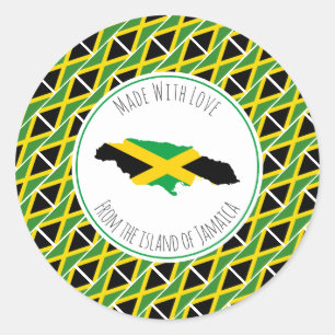Made with Liebe from JAMAICA FLAG Jamaican Map Runder Aufkleber