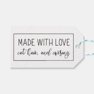 Made with Liebe Funny Cat Gift Tag Geschenkanhänger