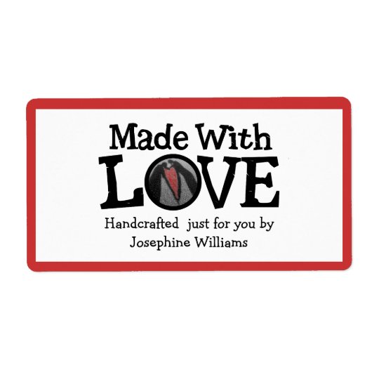 Made with Liebe - Handmade-Geschenkmarke (Vorne)