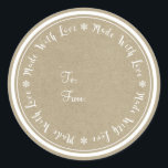 Made with Liebe Handmade Rustic Kraft Christmas Runder Aufkleber<br><div class="desc">Made with Liebe Handmade Rustic Kraft Weihnachtskleber</div>