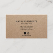 Made with Liebe Hands & Gold Heart Rustic Kraft Visitenkarte (Rückseite)