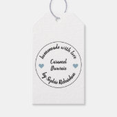 Made with Liebe | Hausgemachte Backwaren Graues He Geschenkanhänger (Vorderseite)