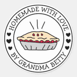 Made with Liebe, hausgemachte Cherry Pie Geschenke Runder Aufkleber